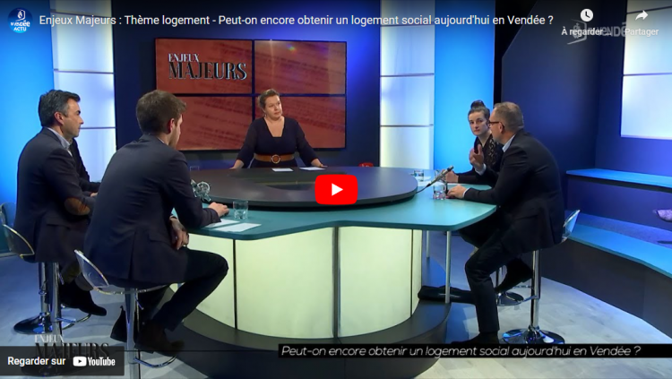 Vendée Habitat était l'invité d'Enjeux majeurs sur TV Vendée