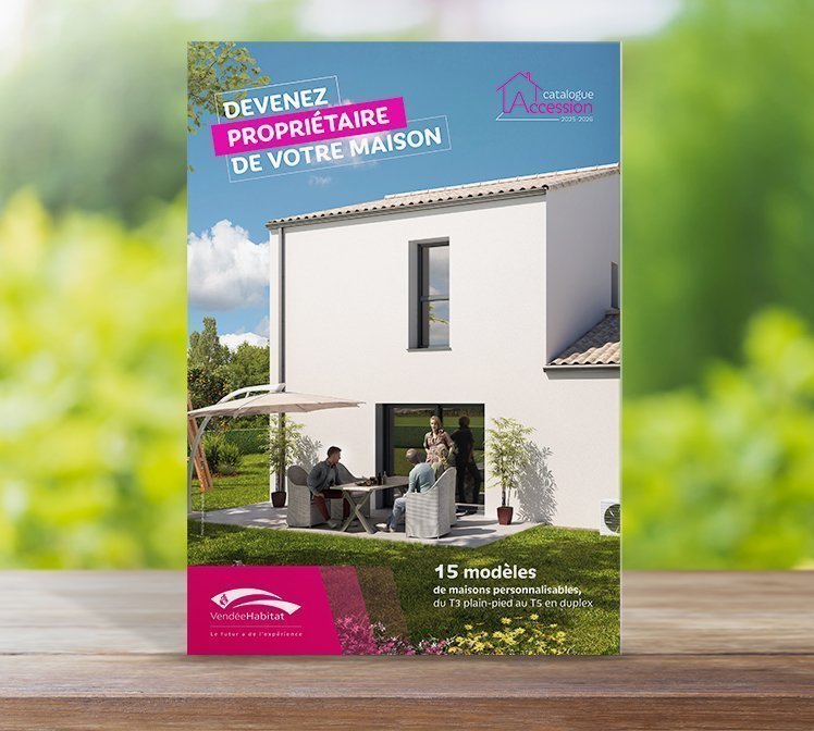 couverture du catalogue accession à la propriété de maisons neuves proposées à la construction par vendée habitat