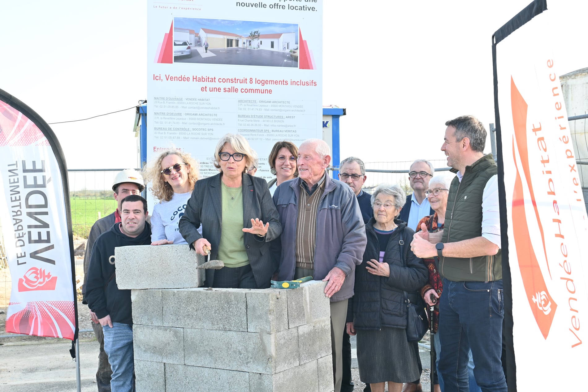 Treize-Septiers - Pose de la première pierre - Habitat Inclusif